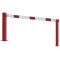 Compact hand barrier | without fixed support post | clear width: 2000 mm | for padlock | hot-dip galvanized and coated red / white
